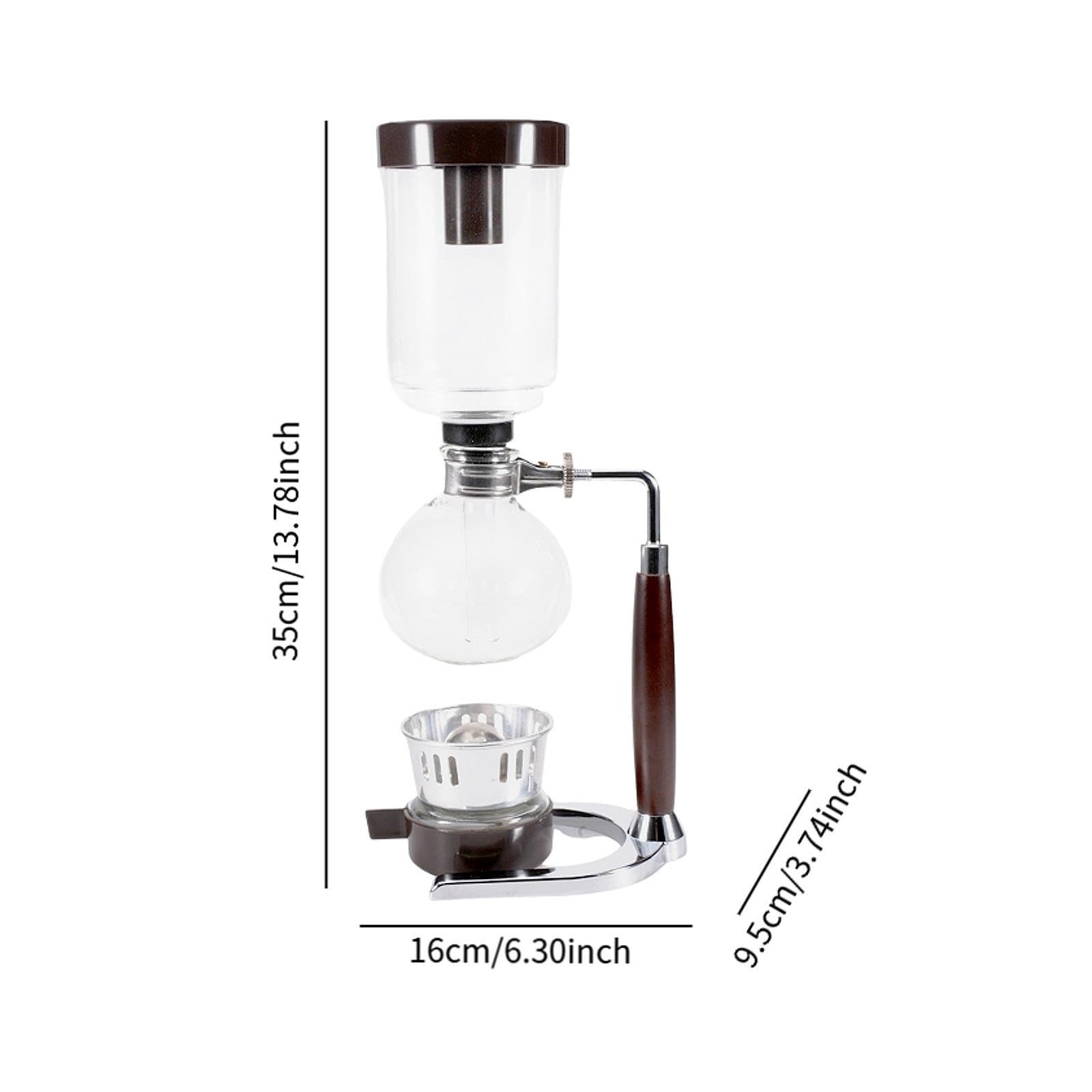 Cafetera de Sifón, Vidrio, Transparente Y Ligero Elegante Elegante Sof Vacuum para El Café Home Cafe Lovers Gift, tal como se describe, 360 Ml