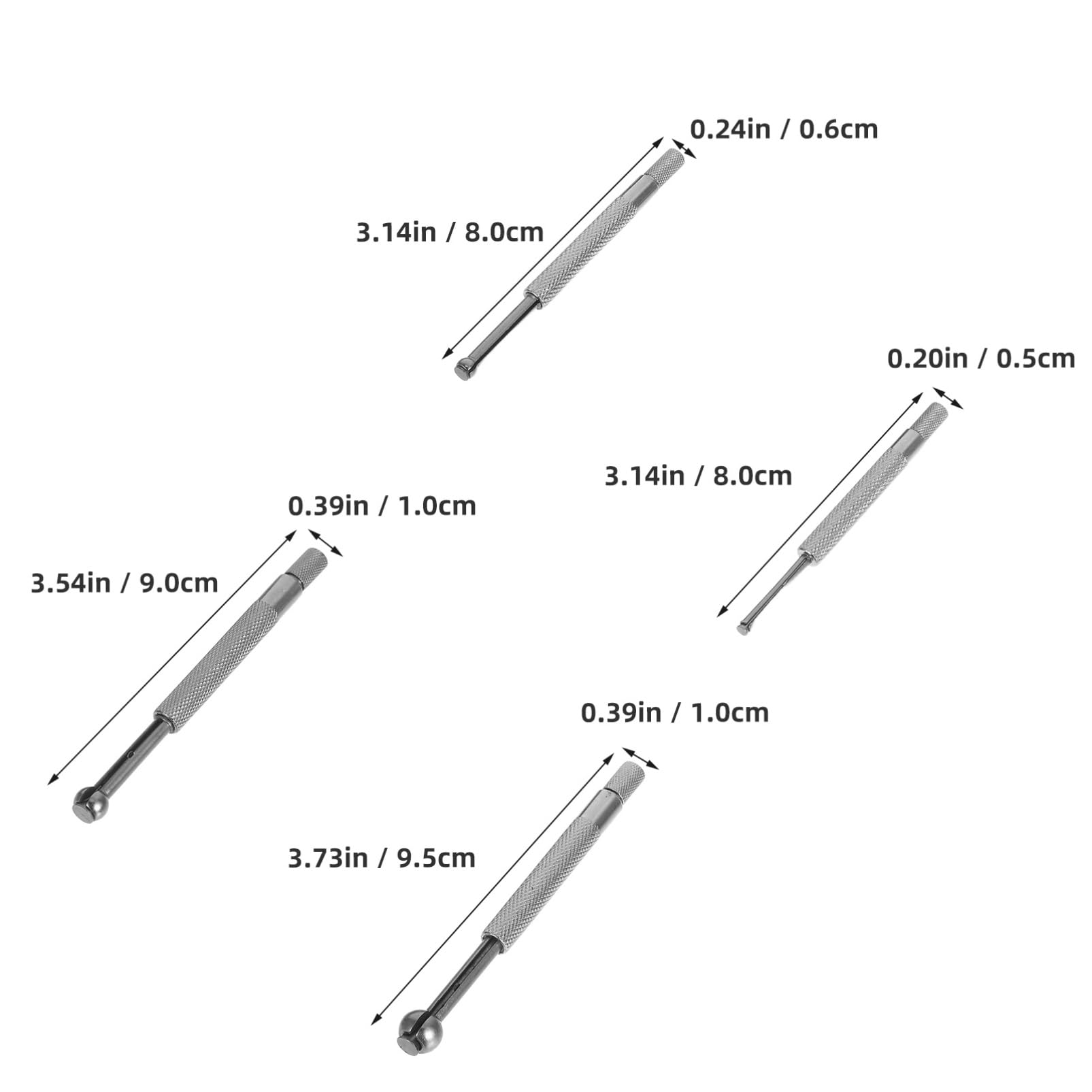 Gatuida Set di 4 Pezzi Calibro per Alesaggio Interno Regolabile in Metallo Argento Testa Piatta per Misure di Precisione Strumenti Manuali per Officina Meccanica
