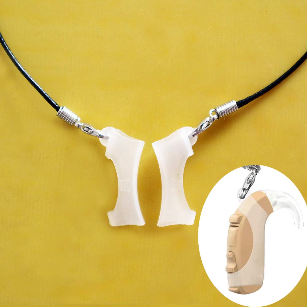 BTE Hearing Aids Safty Clips @ Protective Sleeve & Metal Clip (Black) (L (Suitable for Models Using A675 Battery))