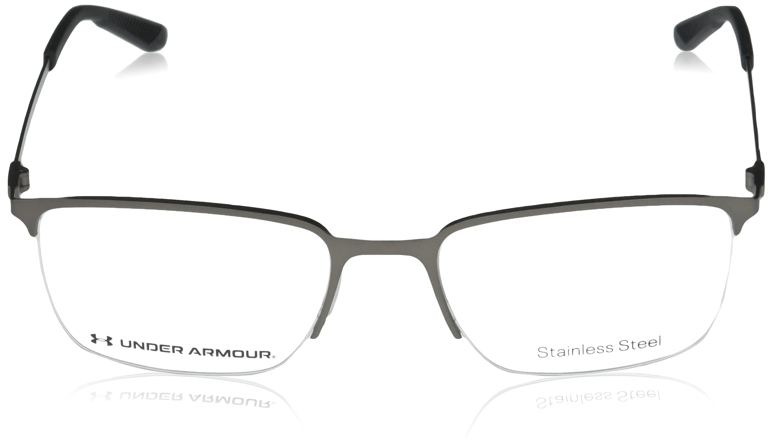 Under Armour Men's UA 5005/G Rectangular Prescription Eyewear Frames, Semi Matte Dark Ruthenium/Demo Lens, 54mm, 19mm