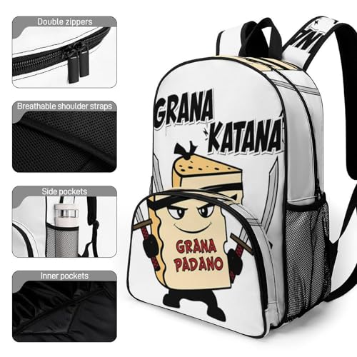 1 Merch Large Travel Backpack Italian-Brainrot Meme Waterproof Lightweight Daypack White 44x32x19cm3