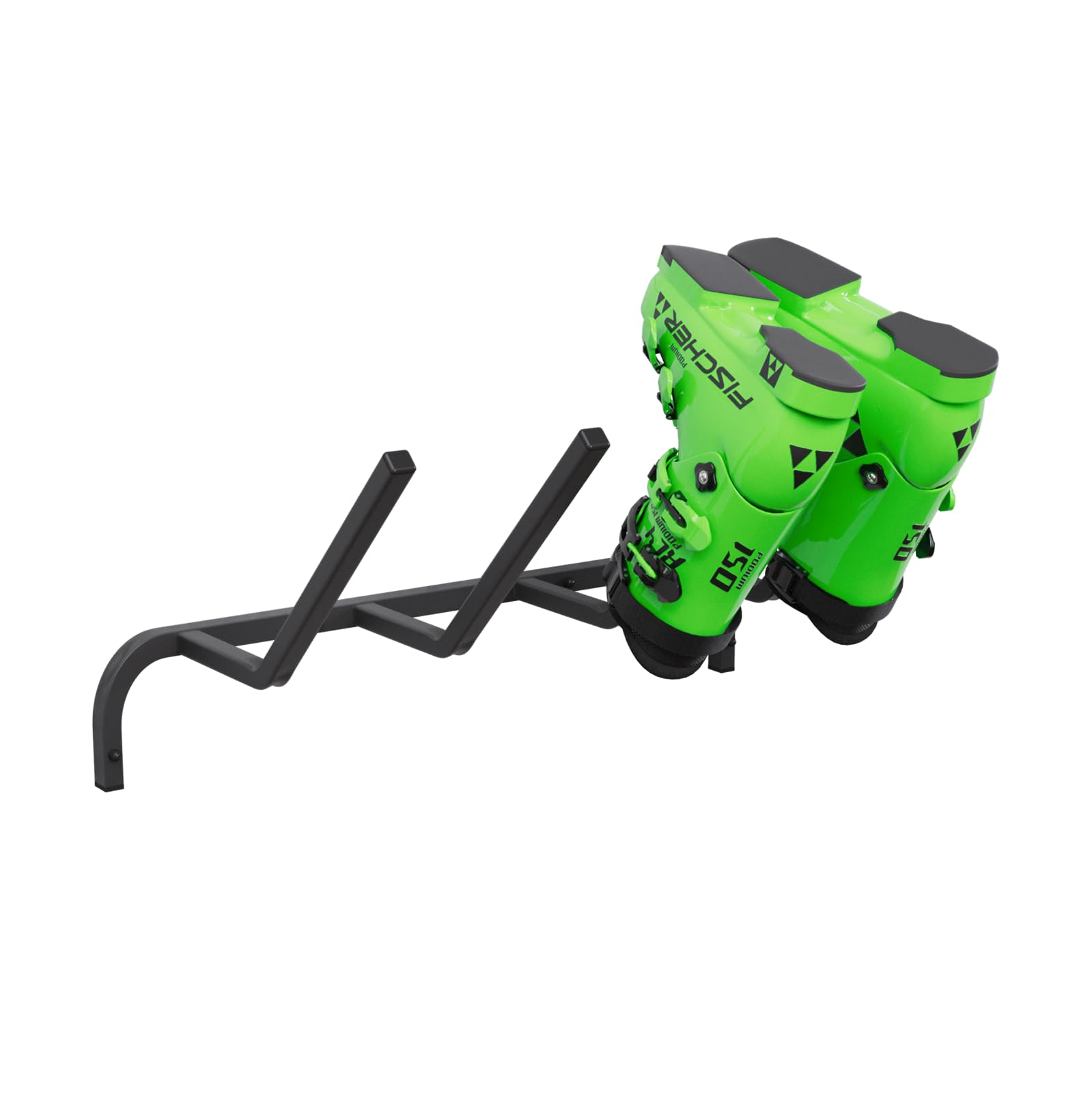 QLS Handels Skihouder Muur Skihouder Voor 2 Paar 21,5 Cm Nordic Walking Trekkingstokken Skidrager Haaklijst Met Beschermende Rubberen Coating Voor Ruimtebesparende Opslag