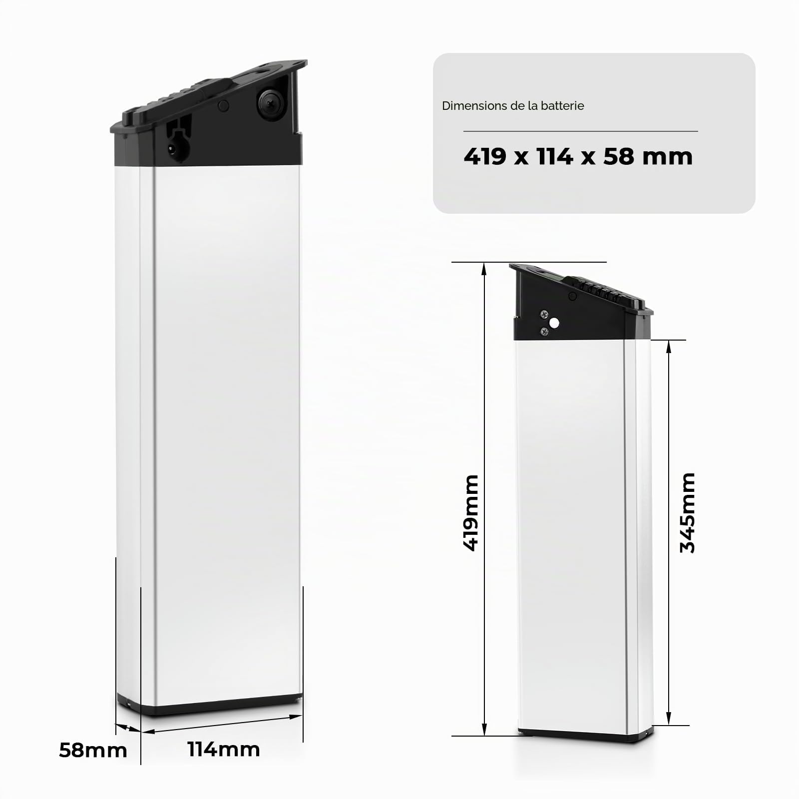 SEASON Ebike Batterie 48V 14,5Ah (InFrame) pour Engine X/EP-2 Pro/Engwe Pro 2/Mate x, Batterie de Rechange sans Chargeur pour vélos électriques pliants de DCH-009(345)