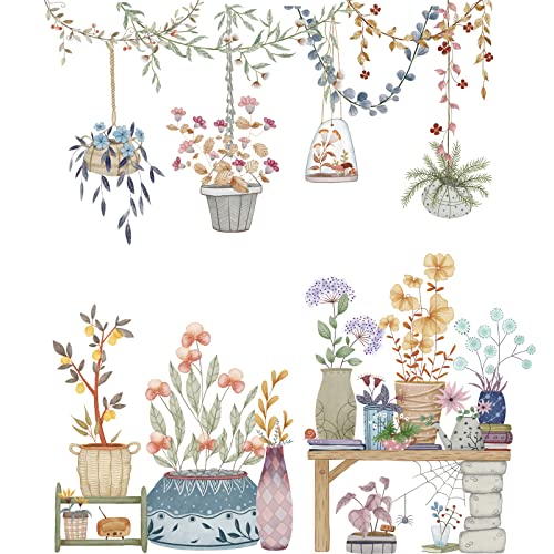 Vinilos decorativos para pared con macetas y plantas 2 piezas miniatura 7