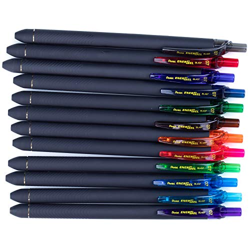 Pentel Energel Retráctil Slim 0.7 mm Negro Pack 12 miniatura 2