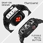 amBand Bands Compatible with Apple Watch 9/8/7/SE (2nd)/SE/6/5/4 45mm/44mm Case for Men, M1 Sport Series Rugged Case Protective Cover for iWatch SE2/6/SE/5/4/3 42/44/45mm Men Black - Image 5
