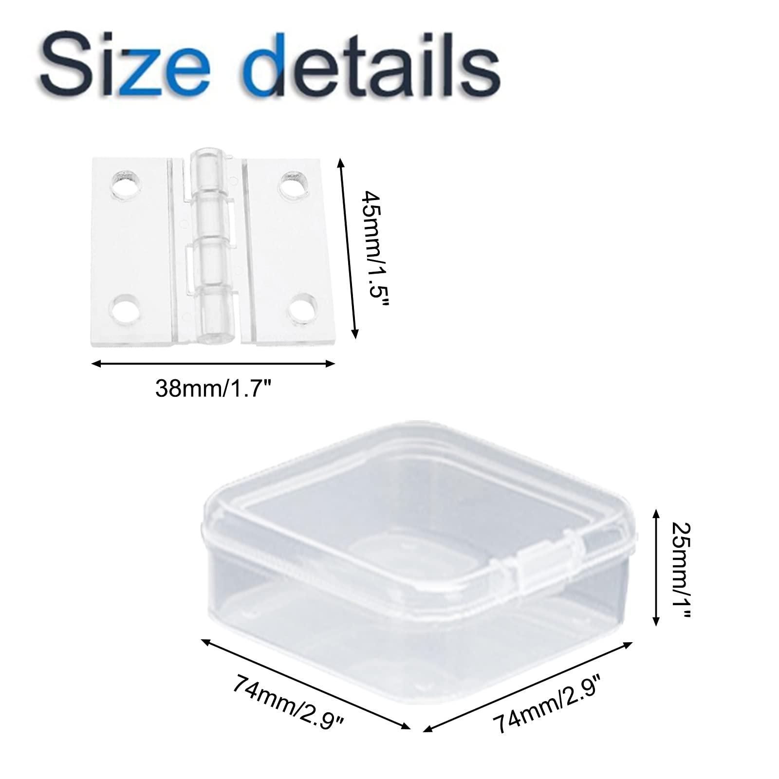 Cerniere Trasparenti Autoadesive Per Scatole E Mobili - 45x34 Mm In Acrilico, Facili Da Applicare - Foto 8