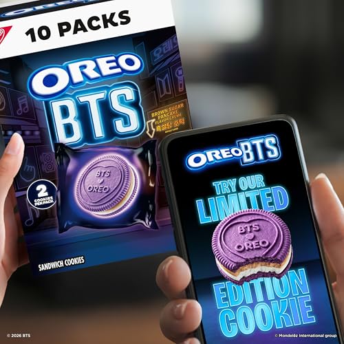 Image of OREO BTS Sandwich Cookies, Limited Edition, 10 Snack Packs (2 Cookies Per Pack)