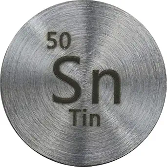 Tin (Sn) 24.26mm Metal Disc 99.9% Pure for Collection or Experiments