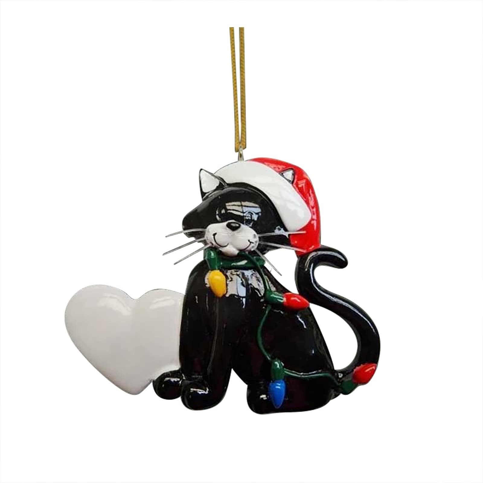 Adornos de Navidad de gato, coloridos y vintage, únicos, para árbol de Navidad, 1 unidad, adornos de Navidad familiares 2024, personalizados, divertidos acrílicos, interiores, rústico, occidental