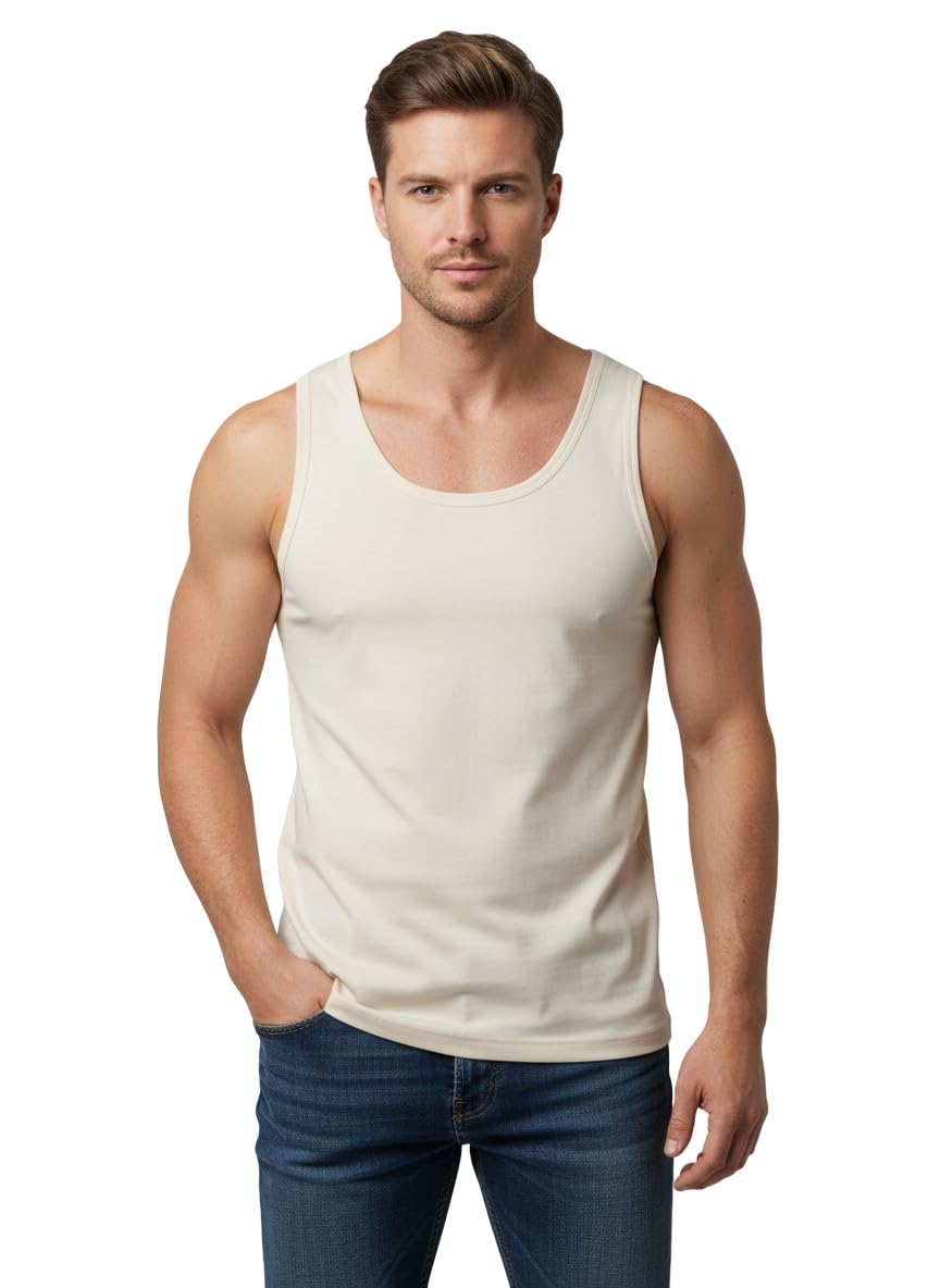 Men’s Winter Solid Black Sleeveless Lycra Modal Tank Top | Gym Wear, Sports Vest, Winter Casual Wear-image-29