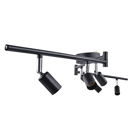 EXCLUZO Easy Installation 6 Way Track Ceiling Light Kit for 85-265V Living Room Display Black