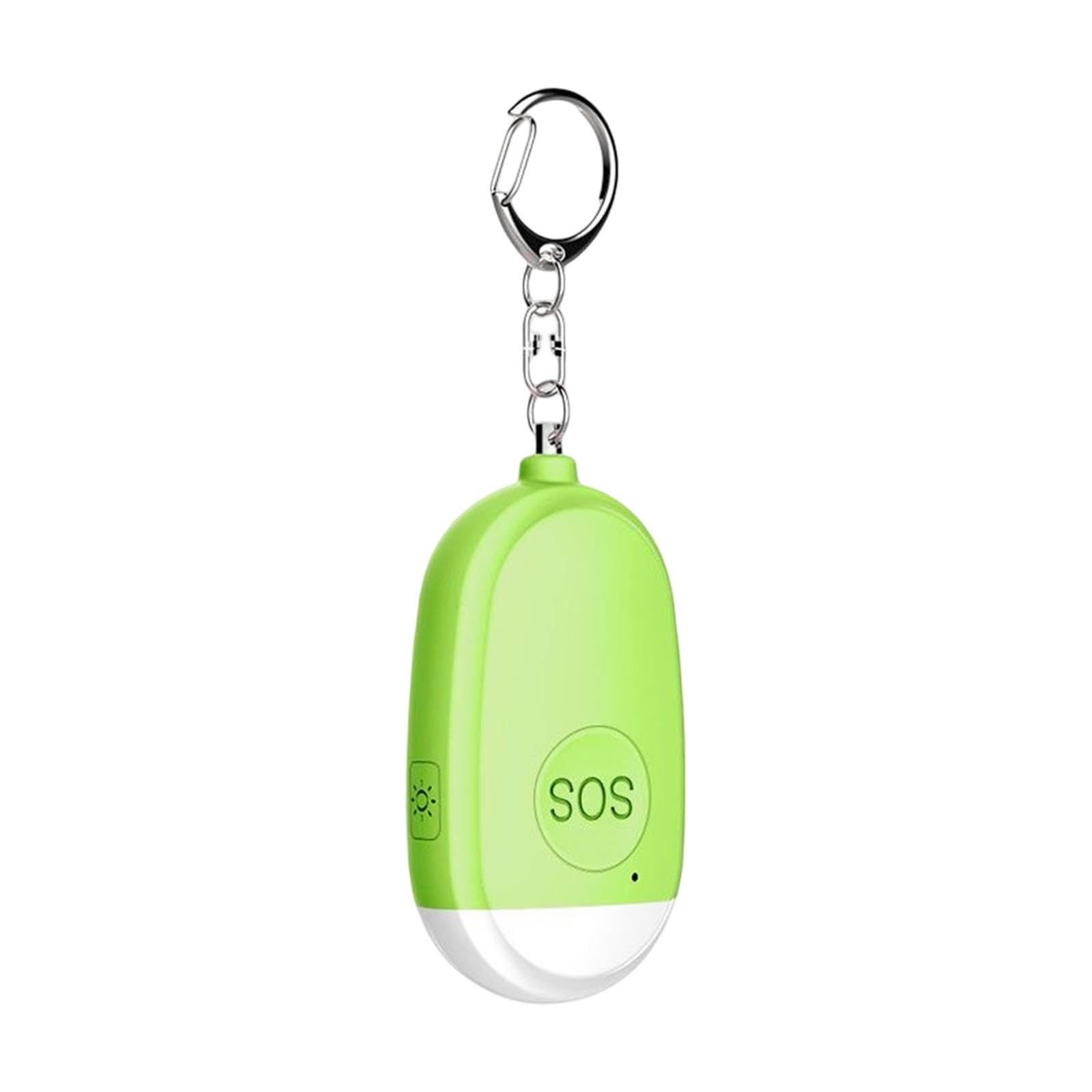 Lot de 5 petits porte-clés d'alarme personnelle avec lampe de poche Scream Loud 130 dB Vert