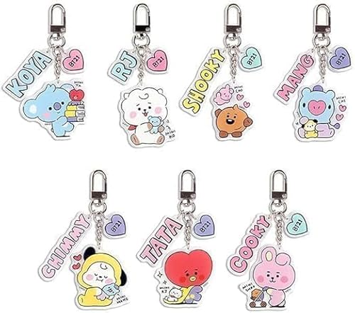 BTS - Porta-chaves de acrílico BTS com dupla face e mochila de dupla face Bangtan Boys telefone pendente porta-chaves Kpop para presentes do exército, multicolorido