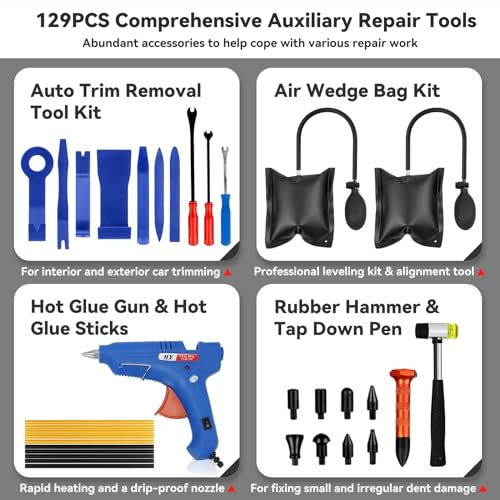 Diqdi 129PCS CAR DENT PULLER KIT 129Pcs Dent Puller Kit, Paintless Dent Repair Kit thumb #3