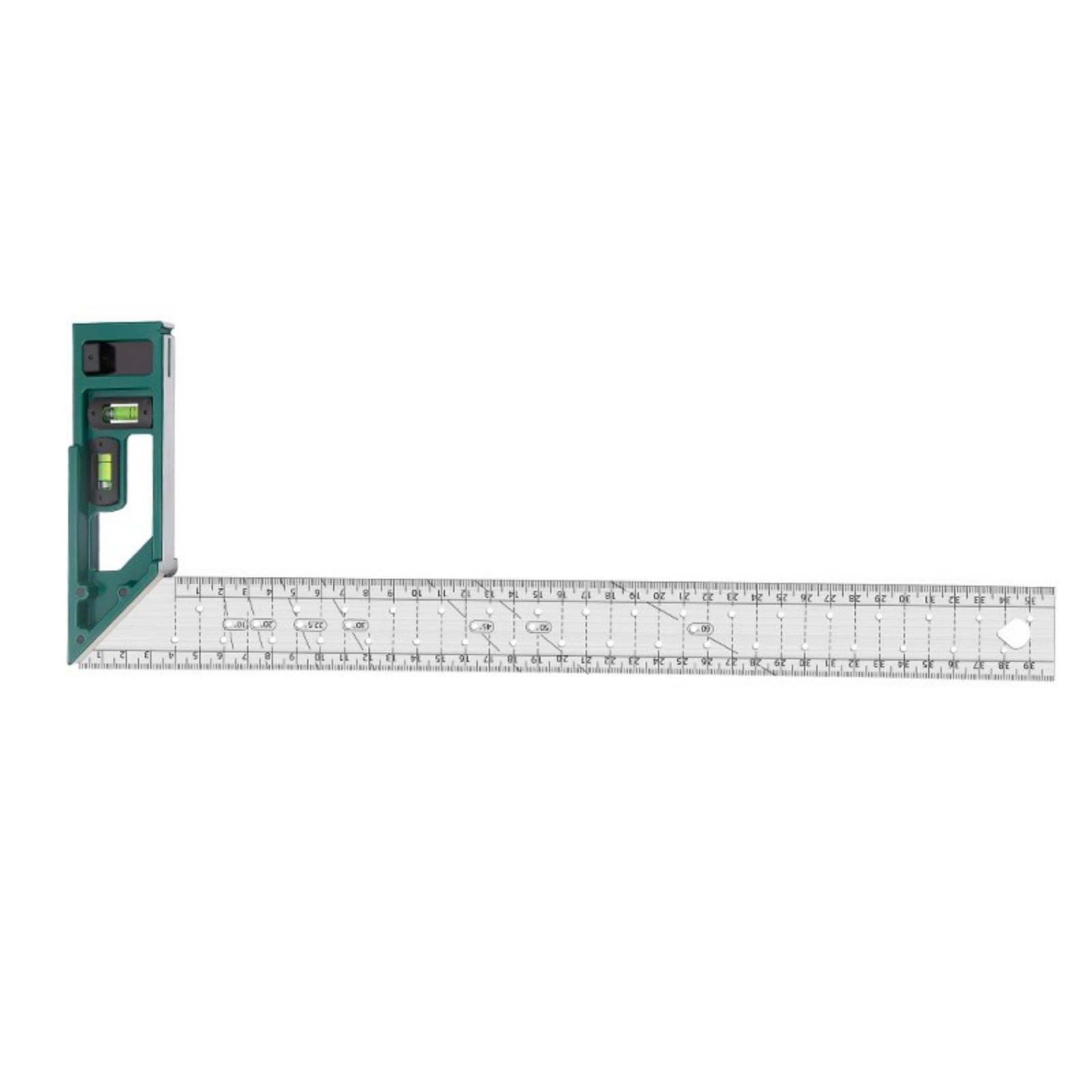 Tsophreniq 400Mm Multifunctional Square Woodworking Carpenter Tools Stainless Marking Gauge Ruler Manual Tool Measuring Ruler Portable Tool