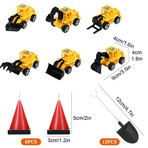 Sratte 40 Pcs Construction Cake Toppers Vehicles Cake Decoration Set Includes 6 Construction Truck Cake Toppers thumb #1