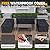 Amopatio Aluminum Patio Furniture Set, 8 Pieces Modern Metal Outdoor Furniture, Faux Wood Grain Finish Frame Patio Sofa Sets with 6" Cushion for Backyard, Beige (Included Waterproof Covers)
