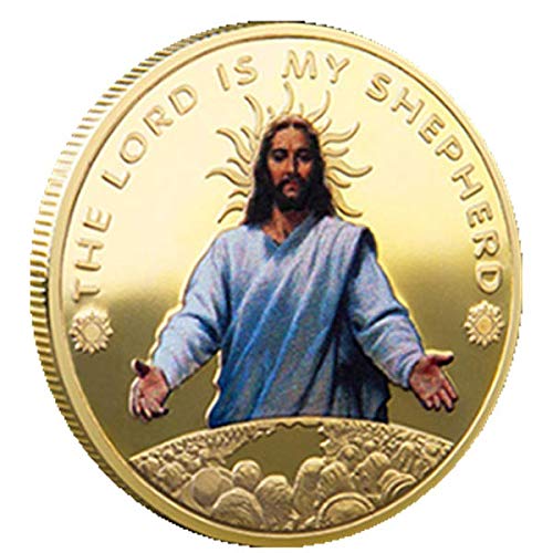 Jesus God Commemorative Collection Coin,The Lord is My Shepherd (Gold)