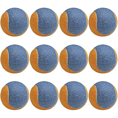 Tennis Balls, 12-Piece Training Ball Set for Beginners, with a net Bag for Easy Collection, Suitable for Dogs to Play Ball, Children to Play Ball, Adult Training Tennis (Orange Blue) Cover