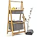 bambuswald© Etagère de Salle de Bain avec 2 Compartiments en Bambou env. 99x45x36cm | Pliable sur Pied | étagère à Panier étagère Pliable étagère Universelle étagère sur Pied étagère