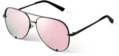 ADE WU Gafas de sol estilo aviador retro de gran tamaño para mujer, clásicas, negras, doradas, de metal, vintage, grandes pilotos