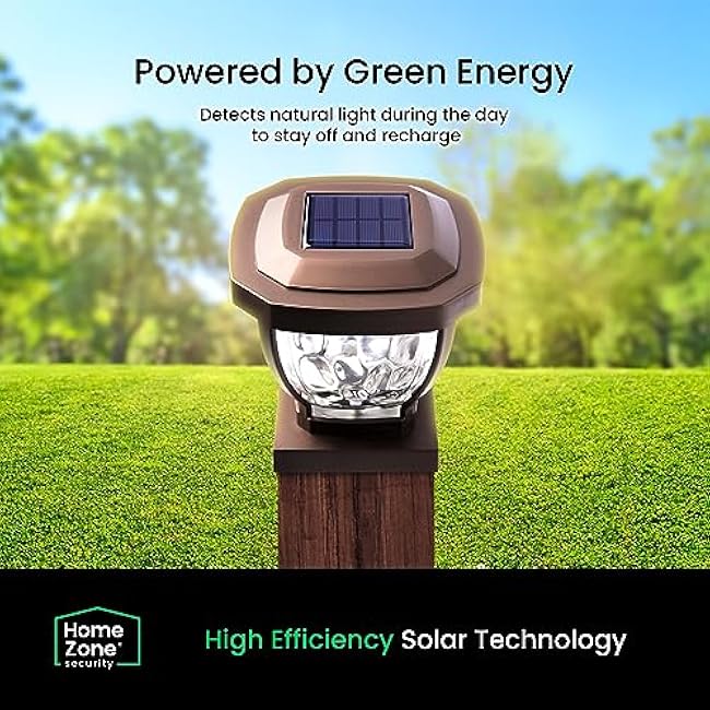 HOME ZONE Security Solar Post Cap Lights 4x4 3.5 x 3.5 in. Post Lights Bronze