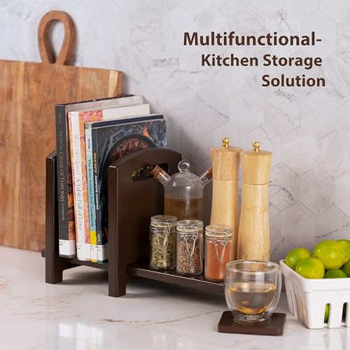 Image of Adjustable Desktop Bookshelf - Sturdy Desk Bookshelf and Book Organizer - No Tools Required to Assemble This Desktop Bookcase, Perfect Tabletop Book Shelf for Office, Study Room