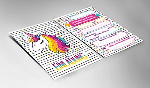 Lot de 12 cartes d'invitation, enveloppes, sacs, autocollants,Invitations d'anniversaire multicolores (12 cartes + 12… - Image 8