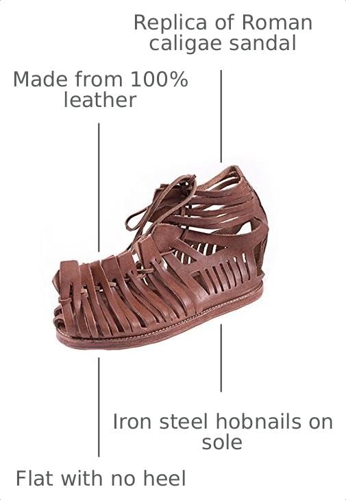 Image of AnNafi Mens Gladiator Leather Sandal | Roman Centurian Brown Caligae|Medieval Greek Soldier Sandles| Ancient Costume footwear