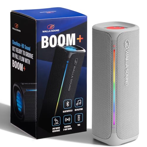 Image of Walla Boom+ Portable Bluetooth Speaker - 20W High-Power Audio, IP67 Waterproof, TWS Pairing, USB-C Charging, 8 Hours Playback, Bluetooth 6.0, Designed for Indoor Outdoor