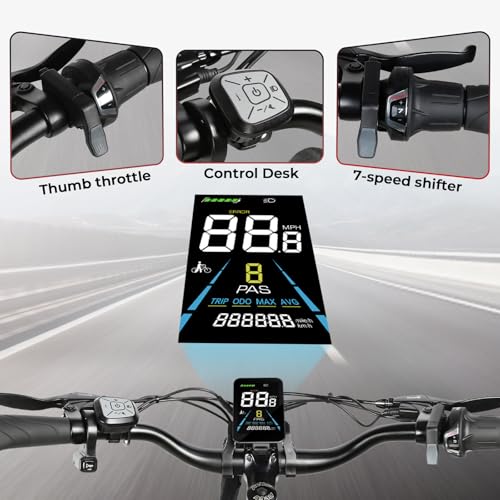 SAMEBIKE rs-a01 pro Elektrofahrrad 26" Fat Tire E-Fahrrad,540WH Akku,Max.Reichweite bis zu 40-120km, Off-Road Mountainbike mit Gemüsekorb,City EBike Herren Damen – Bild 6