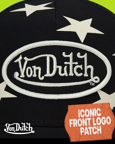 Image of Von Dutch Womens and Mens Trucker Hat - Mesh Back Curved Brim Americana Hats for Men and Women with Snap Back Closure