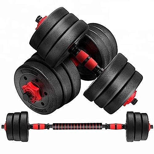 MAXSTRENGTH X dumbbell and Barbell Set Weightlifting fitness black cement steel rubber adjustable dumbbell and Barbell Set 2 in 1 (20kg)