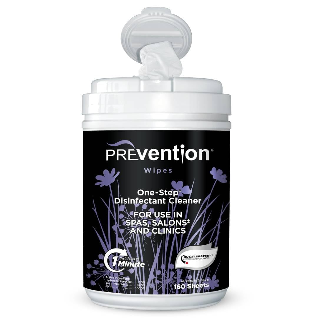 Prevention Toallitas de limpieza multiusos – Toallitas limpiadoras de superficie de un solo paso para profesionales en spas, salones y clínicas, cubo de toallitas de 160 unidades (1 paquete)