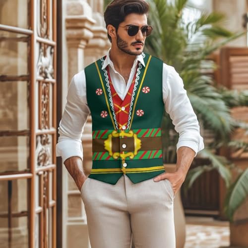 Men’s Vest Regular Fit Waistcoat Big and Tall Suit Vest V-neck Button Down Formal Wear Sleeveless Waistcoat2