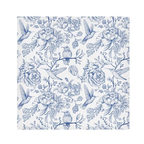 Set de 6 Servilletas de Tela Azul Floral 20x20 pulgadas miniatura 1