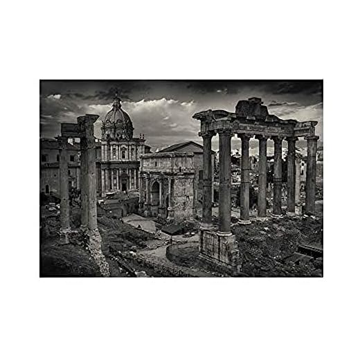PHOTO CITYSCAPE ROME ITALY ROMAN FORUM RUIN BLACK FRAMED ART PRINT B12X13034