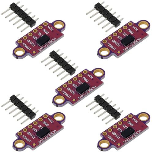 5PCS VL53L0X ToF Sensor, VL53L1X V2 Time of Flight Laser Distance Sensor Breakout Module 3-5V I2C IIC for Arduino, ESP32