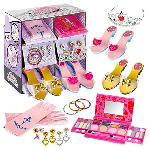 fash n kolor My First Princess Makeup Set Washable with Mirror and Dress Up Slipper Set (Makeup Set)
