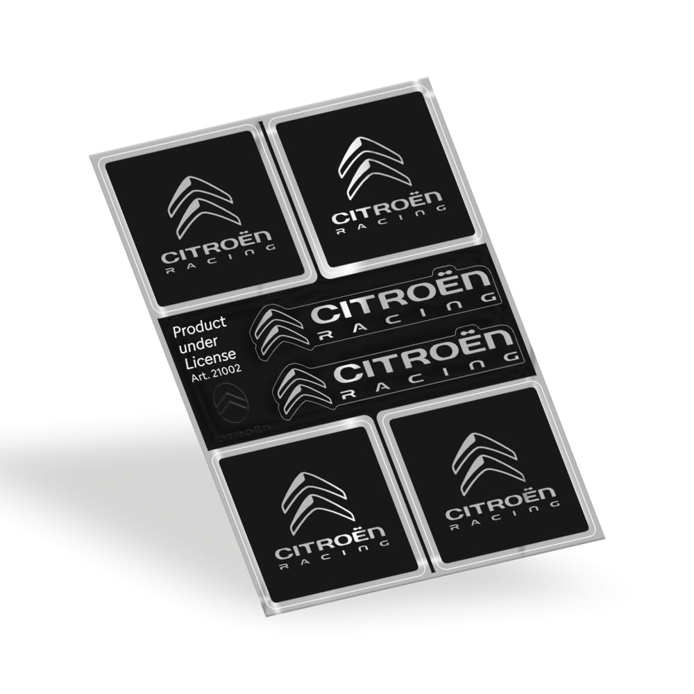 Citroen Racing Pegatinas Oficiales 6 Logotipos, Negro
