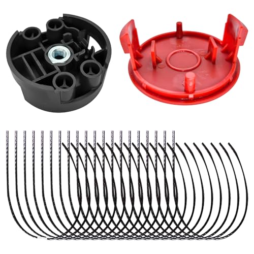 Rasentrimmerfaden für Bosch F016800431 Motorsense für Bosch AFS 23 bis 37, mit Spulendeckel F016F04841 und Schneidkopf F016F04839, 37 cm × 3,5 mm (20 Linien, 1 Deckel, 1 Basis)