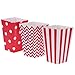 Scatole di popcorn, scatole di caramella di carta della puntina dell'onda della banda 48pcs per il favore del partito (rosso)