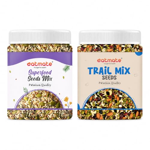 Image of Eatmate Premium Trail Mix & Seed Mix Combo Pack 2 Kg | Pack of 2 (1Kg Each) | Ready-to-Eat Blend of Nuts, Dry Fruits & Seeds | High Protein & Fiber | Healthy Breakfast & Daily Snacking
