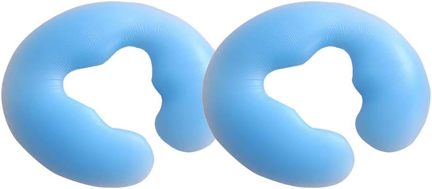 Fenteer 2ピース 個uシェイプソフトspaマッサージエラスティック100 天然シリコンフェイスリラックスクッションピローパッド快適なボルスター 贈呈