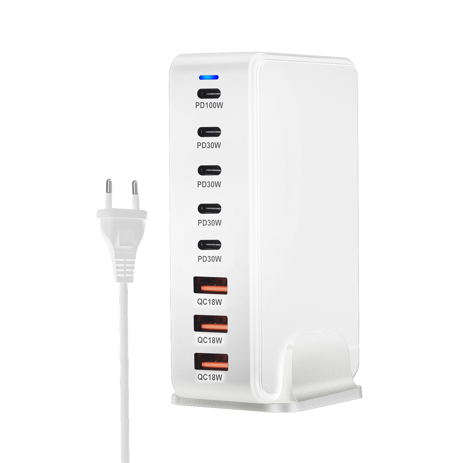 Caricatore a Ricarica Veloce Hub di Ricarica a 8 Porte | Caricatore USB C con da 268 Watt Per L'Uso In Casa, In Ufficio, In Viaggio, Per Telefoni, Tablet, Laptop E Altri Dispositivi