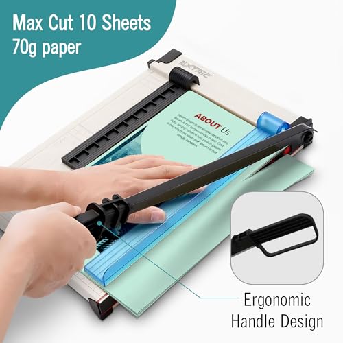 EXTRIC Paper Cutter Heavy Duty, 12" Paper Trimmer with Safety Guard, Guillotine Papers Cutter for Classroom and Office, Heavy Duty Metal Base, Magnetic Guide, Laser Printed Scale - Image 5