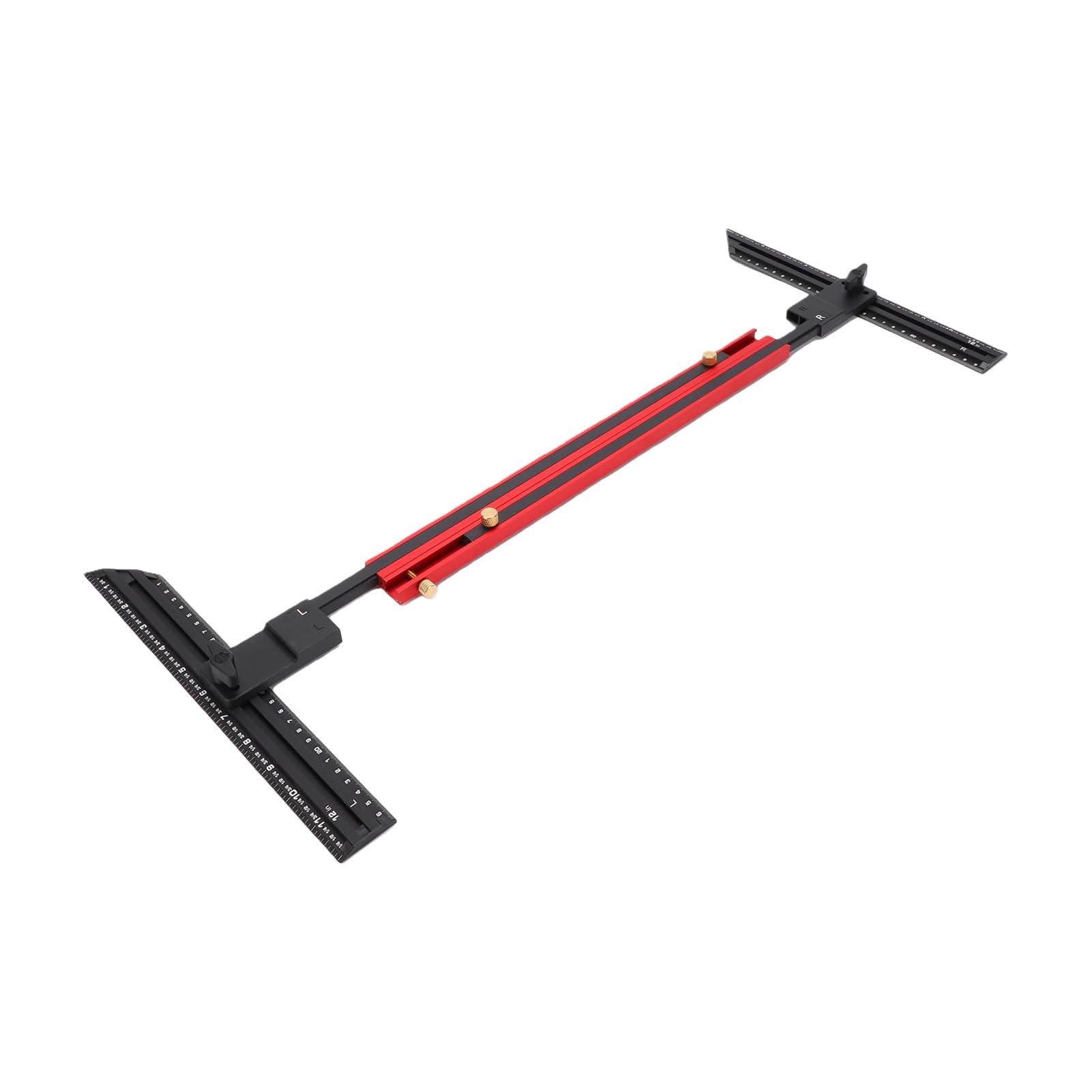 Naroote Herramienta de Medición de Calibre de Pisada de Escalera, Regla de Medición de Escalera Corrediza ABS con Escala Métrica de Doble Pulgada, Clip de Bloqueo, 4 Secciones