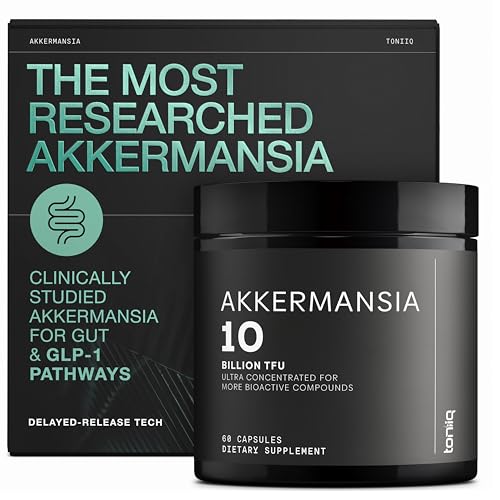 Toniiq Akkermansia Probiotic &ndash; 10 Billion TFU &ndash; Supports Gut Health & GLP-1 Activity