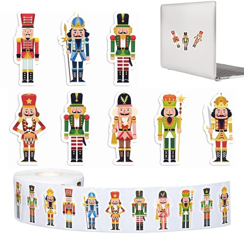 Pegatinas – Rollo de pegatinas navideñas de papel de 3 cm | Adhesivos adhesivos para dibujos animados | Mejora la artesanía navideña para decoración del hogar para fiestas y proyectos